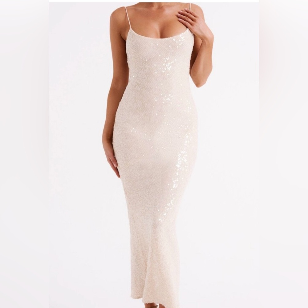 Meshki Shimmering Gold Sequin Gown